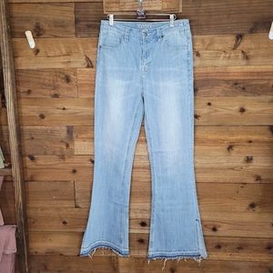 Flare Slit Bell Bottom Jeans